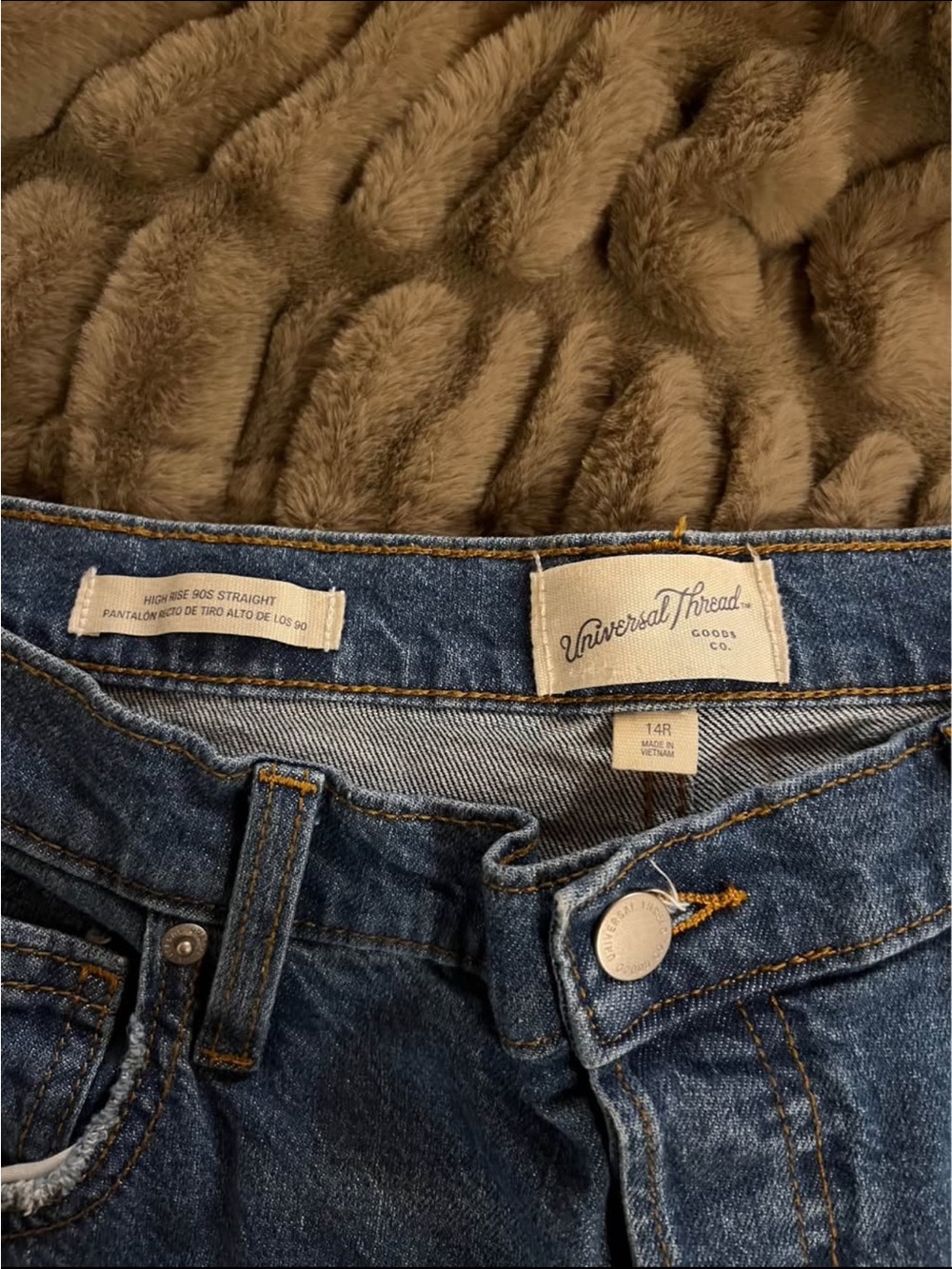 Universal Thread Blue Denim High-Rise Straight Jeans